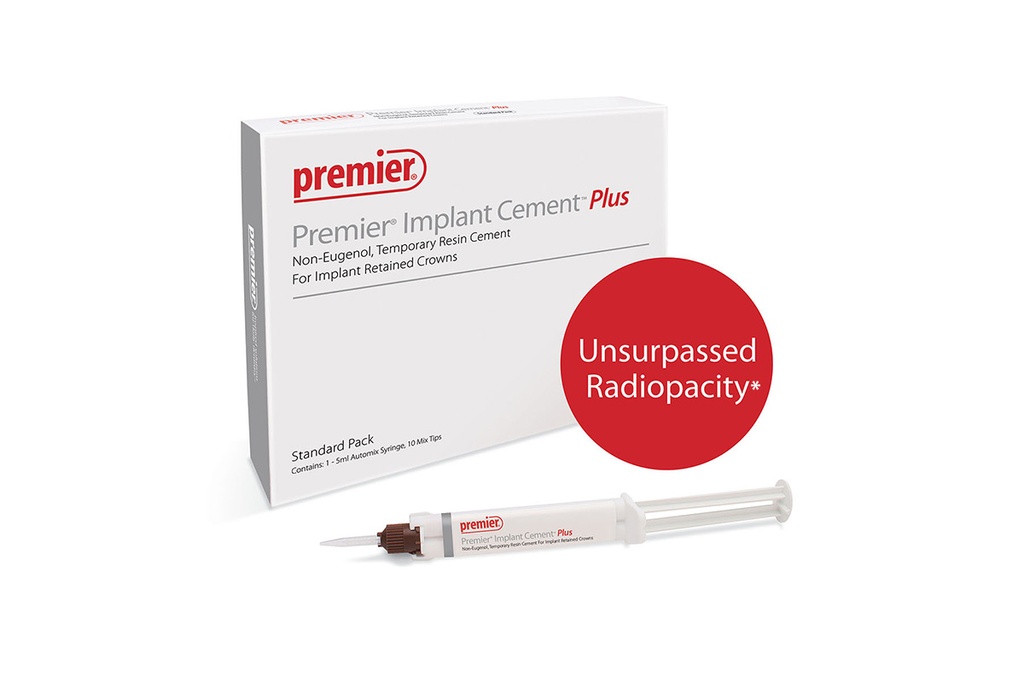 Premier Dental Implant Cement Plus Value Pack (SHADE : WHITE) - PACK OF 3 (5ML) SYRINGES & 25 X MIXING TIPS