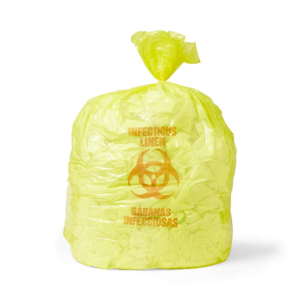 Medline Low Density Biohazard Liner - YELLOW INFECTIOUS LINEN (33Gal) [100 Pack]