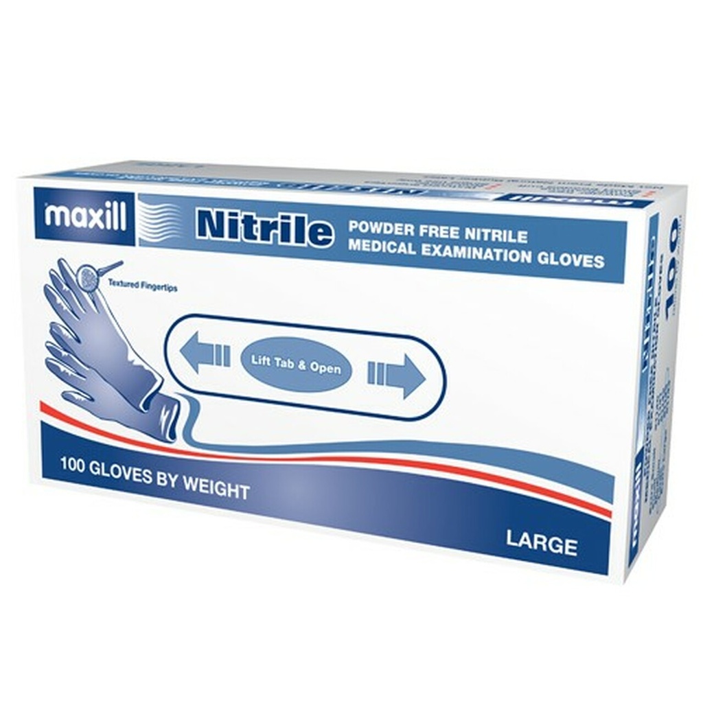 Maxill Nitrile Medical Exam Gloves (Latex/Powder Free) LARGE