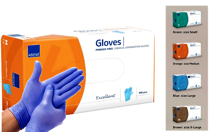 MED Abena Nitrile Medical Examination Gloves (MEDIUM)