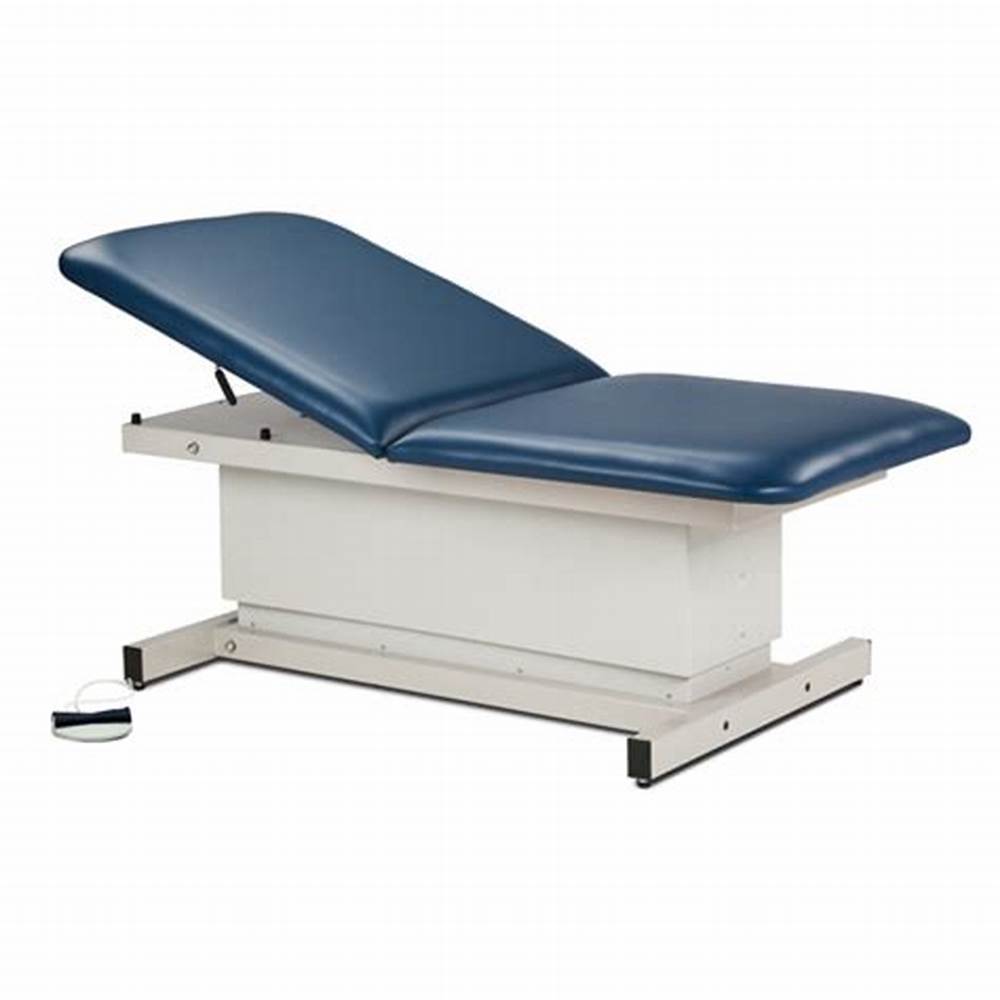 Clinton 84208-40 SHROUDED Extra Wide Bariatric Power Table with Adjustable Backrest + Adjustable Headrest & Paper/Cutter Combo