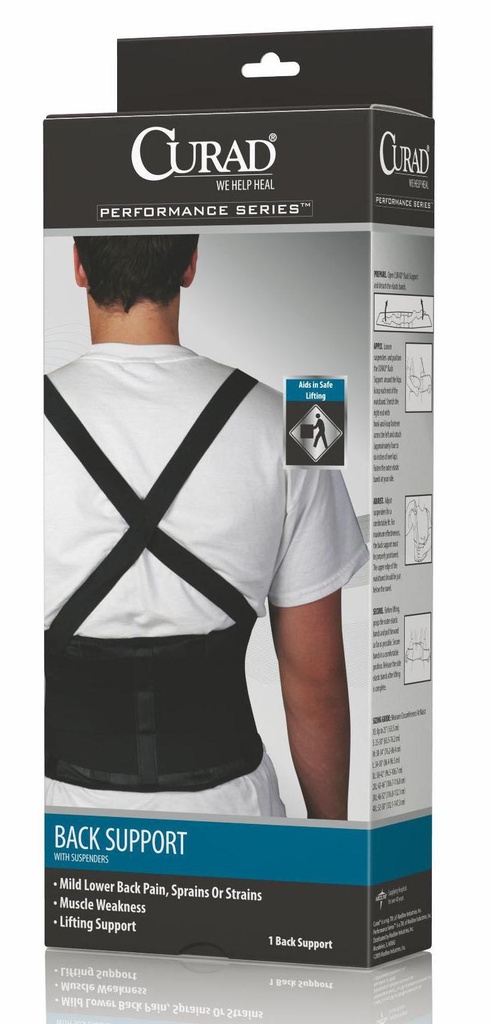 CURAD Back Support with Suspenders LARGE