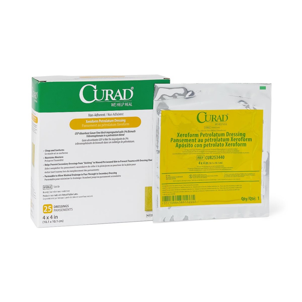 CURAD Xeroform Sterile Non-adherent Gauze Dressing (Box of 25)