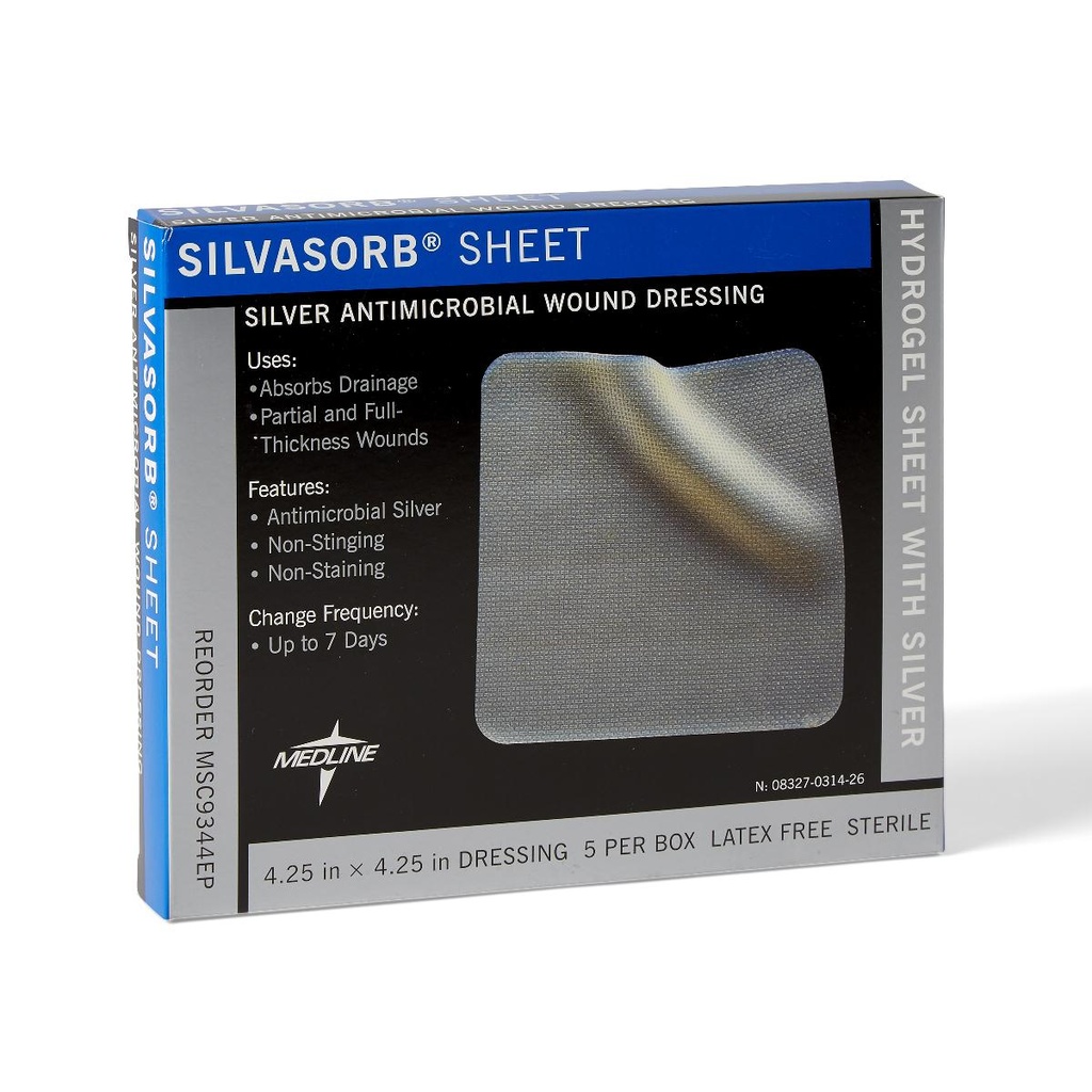 SilvaSorb Silver Antimicrobial Wound Dressing, Educational Packaging