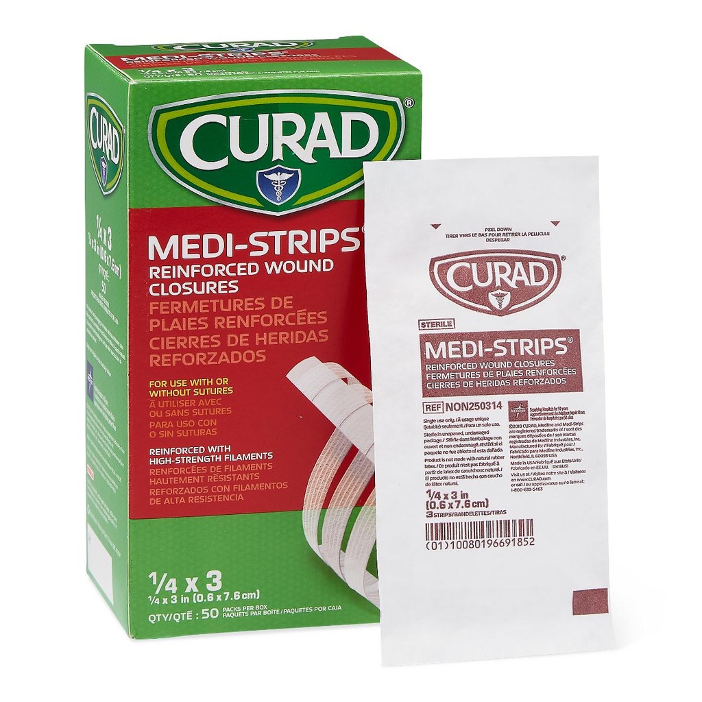 WOUND CLOSURE STRIP, MEDI-STRIP, 1/4X" x 3"