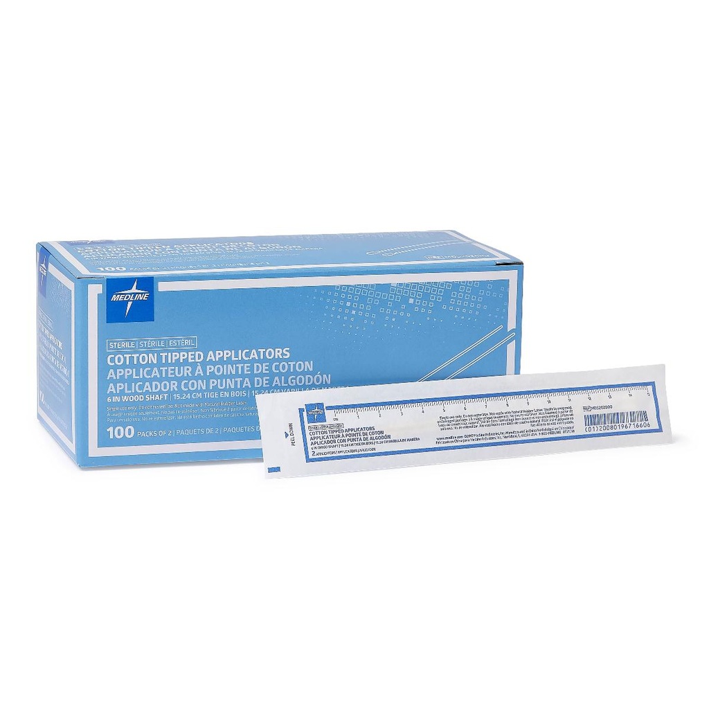 Medline Sterile Cotton-Tipped Applicator (6" Wooden Shaft)