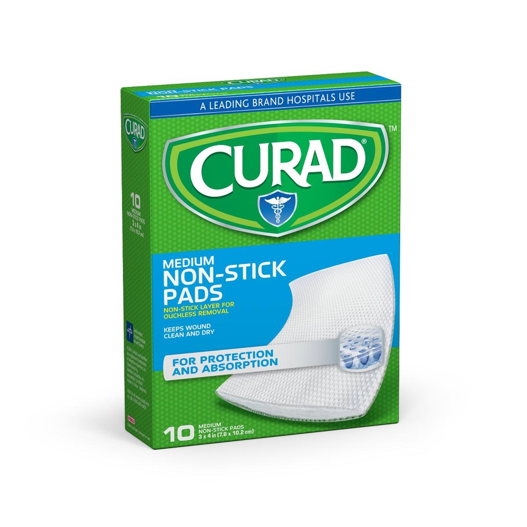 PAD, NON-STICK, CURAD, 3" X 4", 10/BX