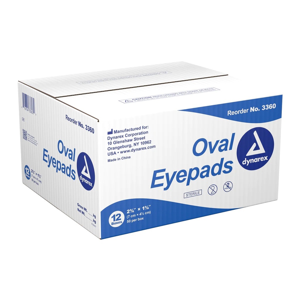 Oval Eye Pads, Sterile 1-5/8" x 2-5/8" (Case of 1000)