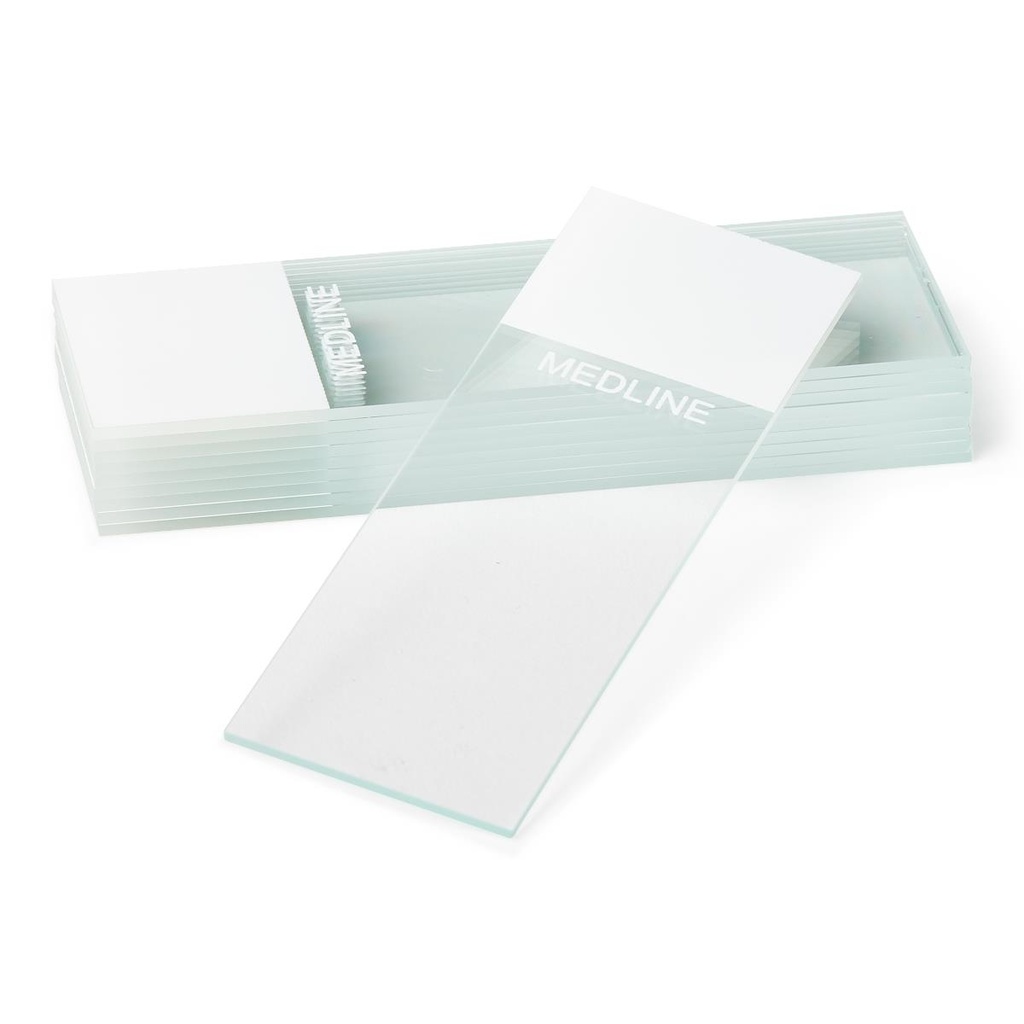 White frosted microscope slides, ground (90° angle) 72 / Box