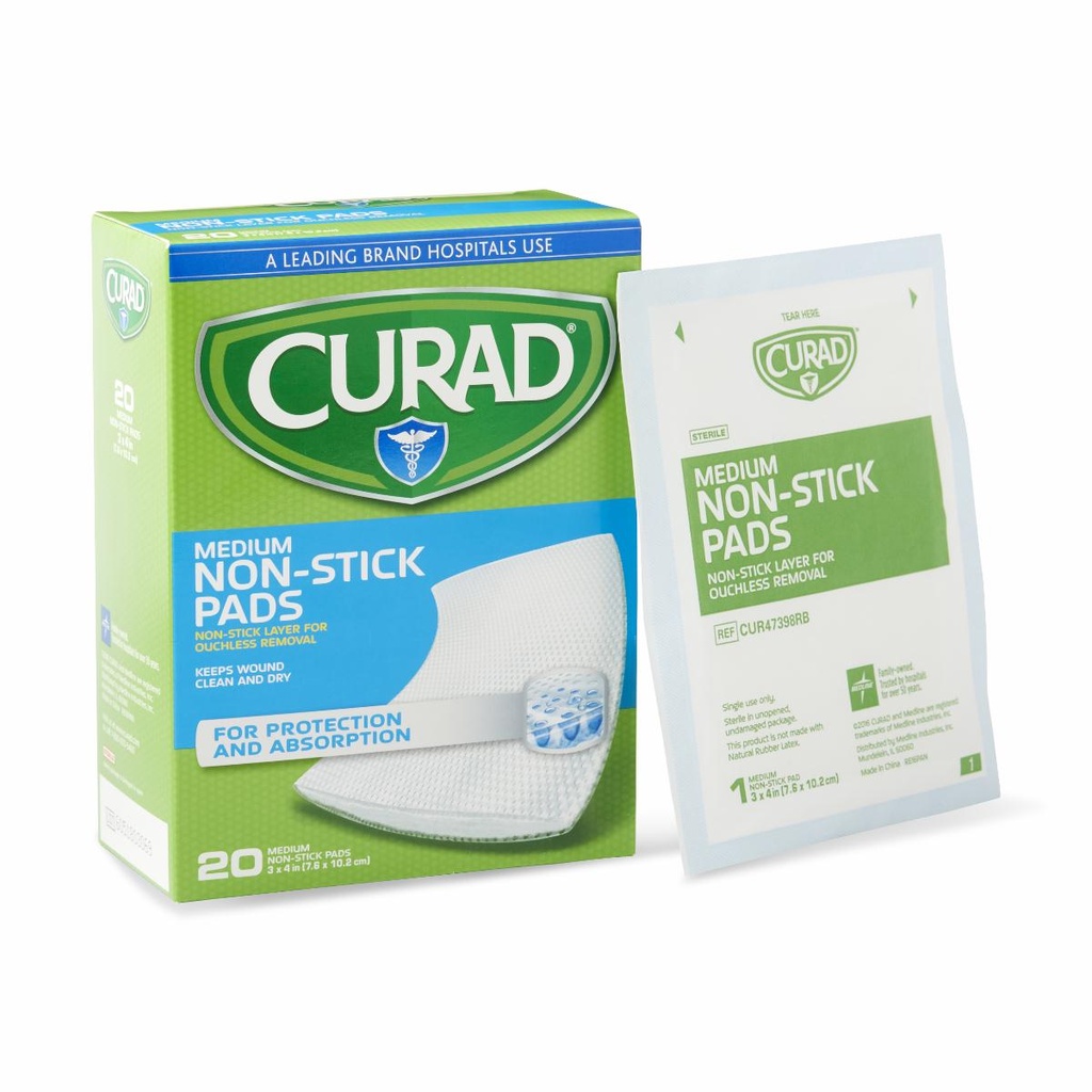 PAD, NON-STICK, CURAD, 3" 20/box