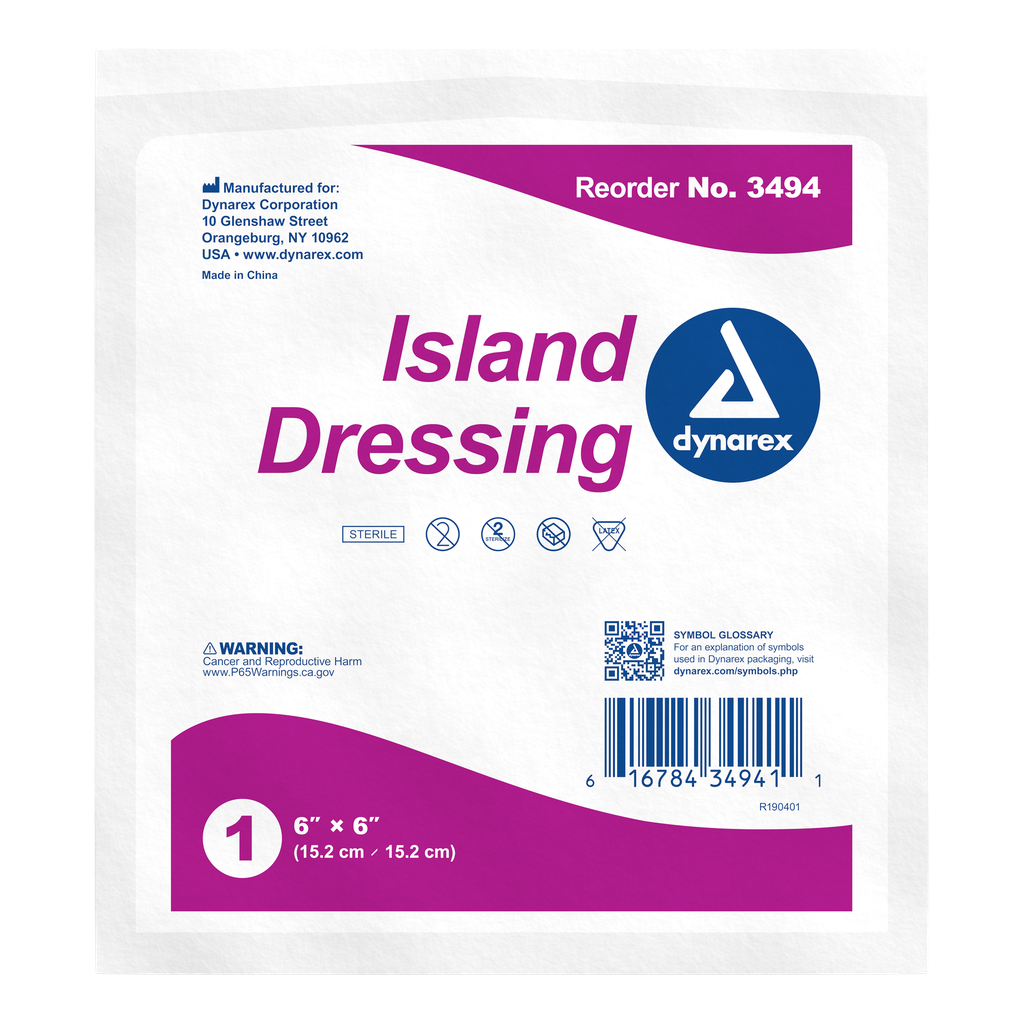 Island Dressing Sterile 6" X 6" (25/Box)