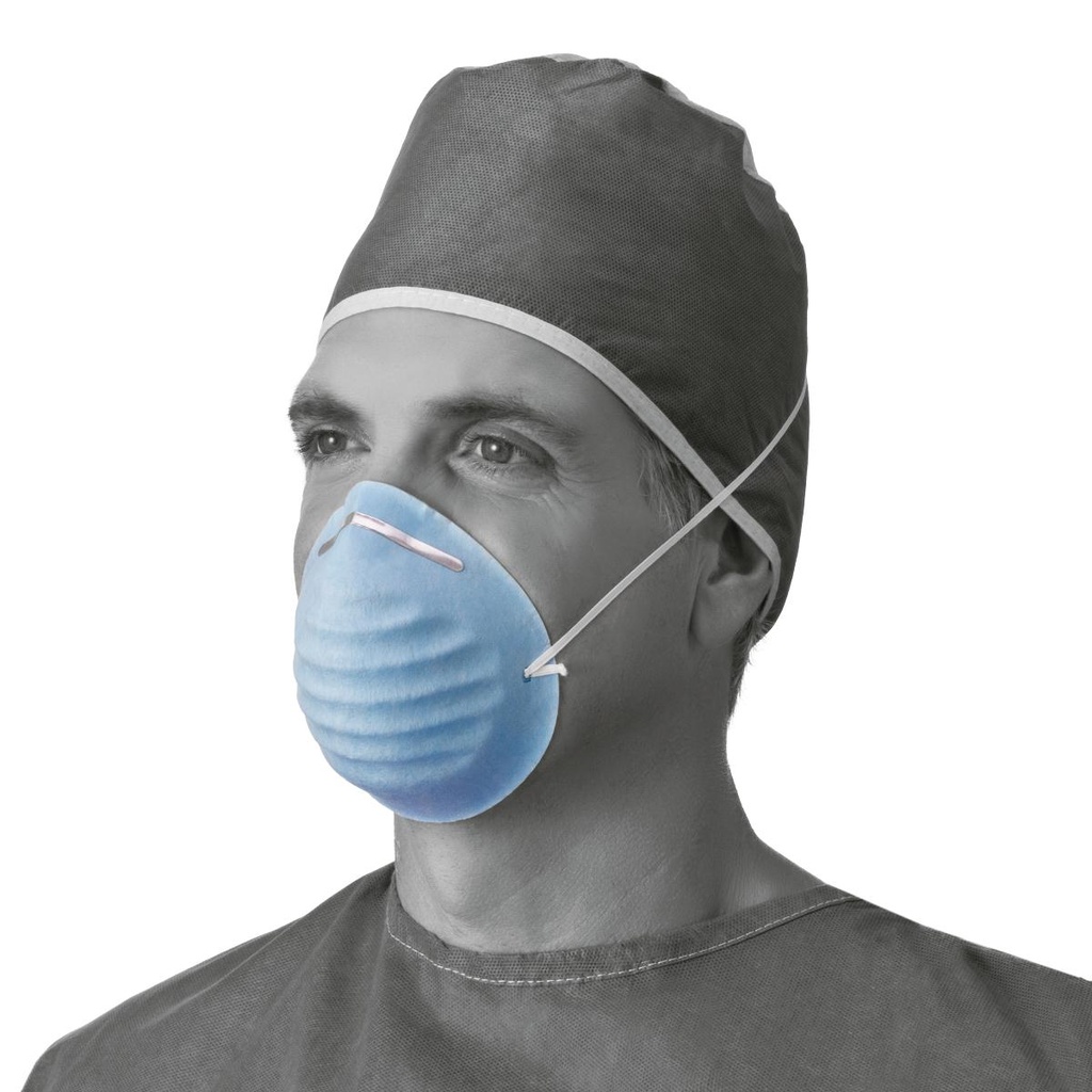 MEDLINE MASK, FACE, BLUE, CONE STYLE, 1 BAND	