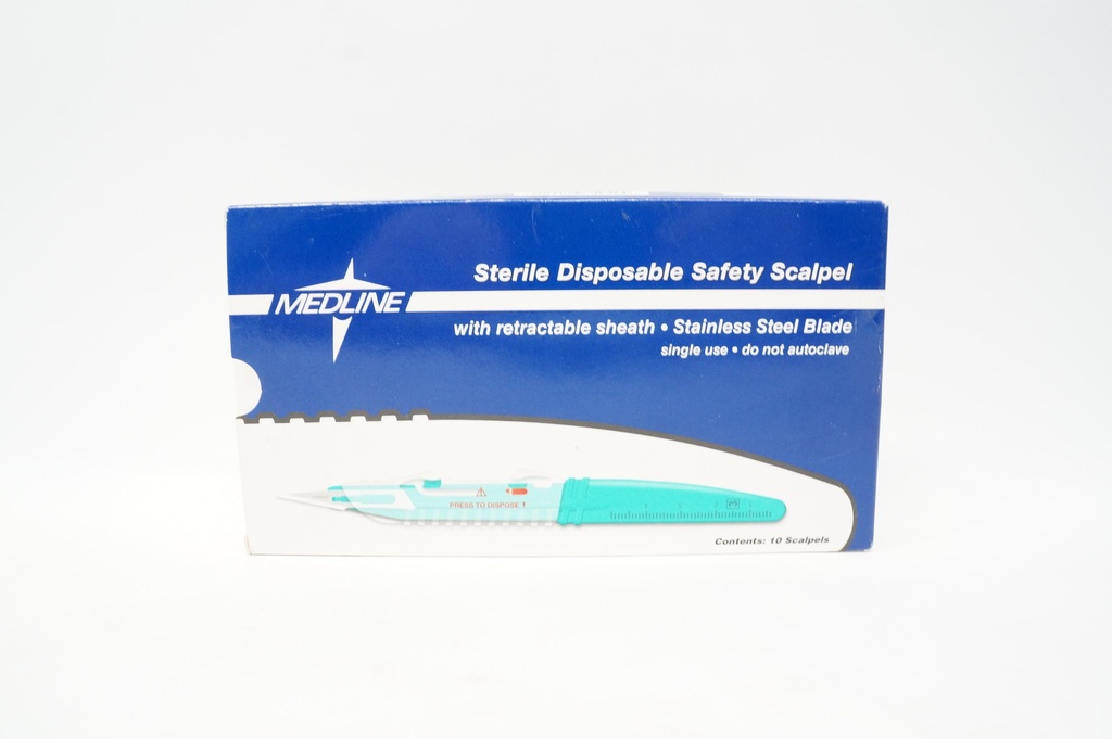 SCALPEL, SAFETY, SS, DISPOSABLE, STERILE, #11	