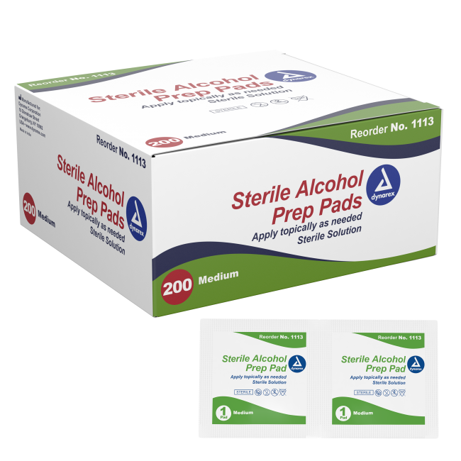 Dynarex Sterile Alcohol Prep Pad (MEDIUM)