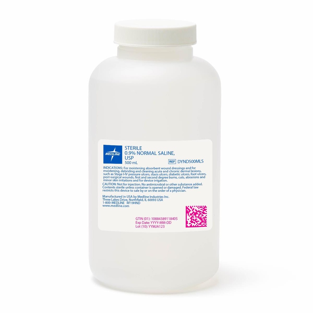 Medline Sterile Saline Solution  500ML/Bottle