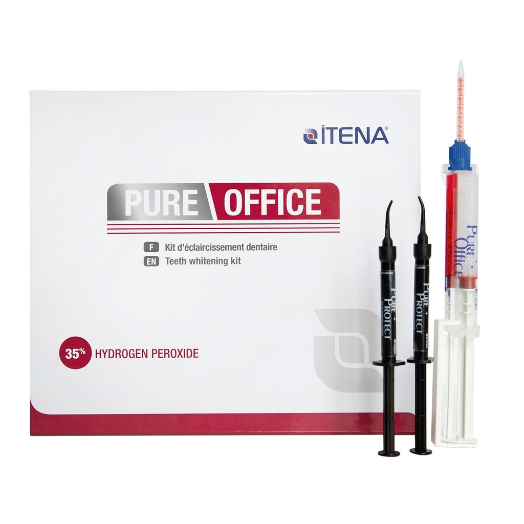 Itena PureOffice Professional Teeth Whitening Kit - PACK OF 3 (5G) PUREOFFICE WHITENING GEL SYRINGES & 6 PUREPROTECT GINGIVAL BARRIER