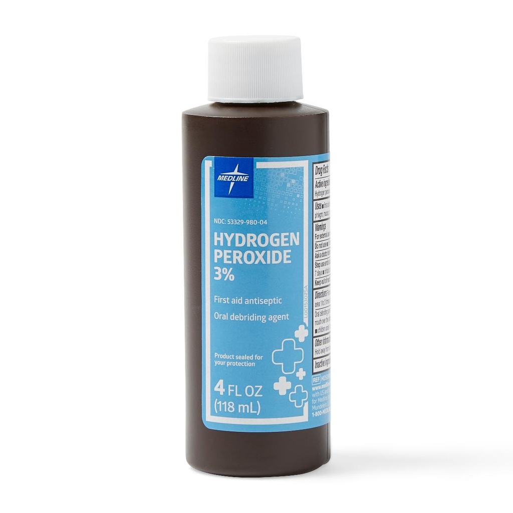 Medline Hydrogen Peroxide 3%, 4 oz.