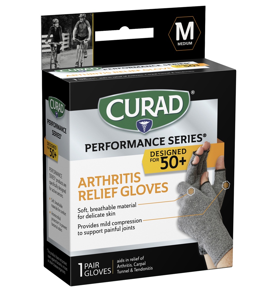 CURAD PERFORMANCE SERIES 50+ ARTHRITIS SUPPORT GLOVES, SIZE L - 1 PAIR