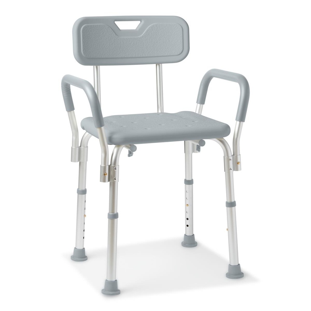 Shower Chair with Backrest and Padded Armrests, 350 lb. Capacity