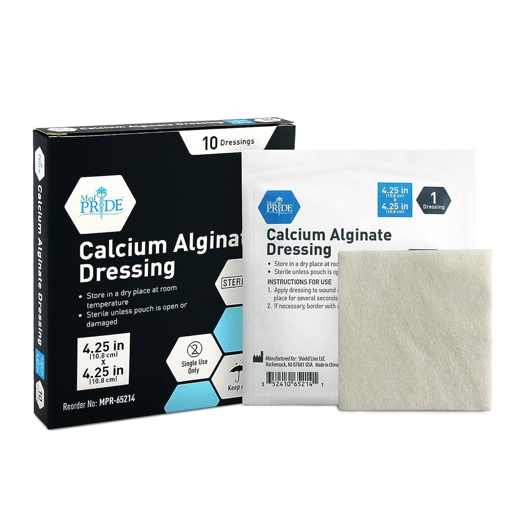 Calcium Alginate Dressing, 4.25" x 4.25" (Box of 10)