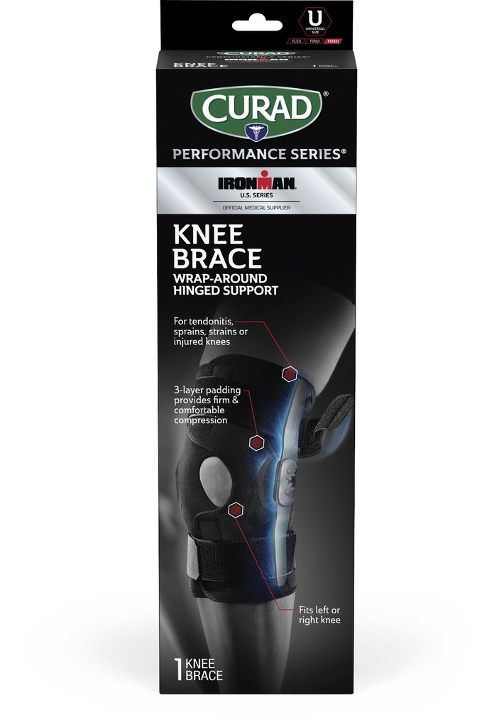 CURAD Performance IRONMAN Hinged Knee Supports with Microban