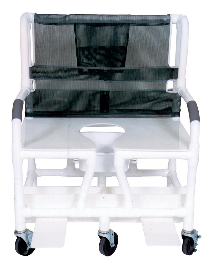 Extra Wide PVC Bariatric Shower Chairs  30" Internal Width, 6-Heavy Duty Casters 5" x 1 1/4" 700lbs