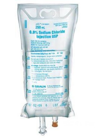 B Braun 0.9% Sodium Chloride Injection 250ml (USP 500 EXCEL IV)