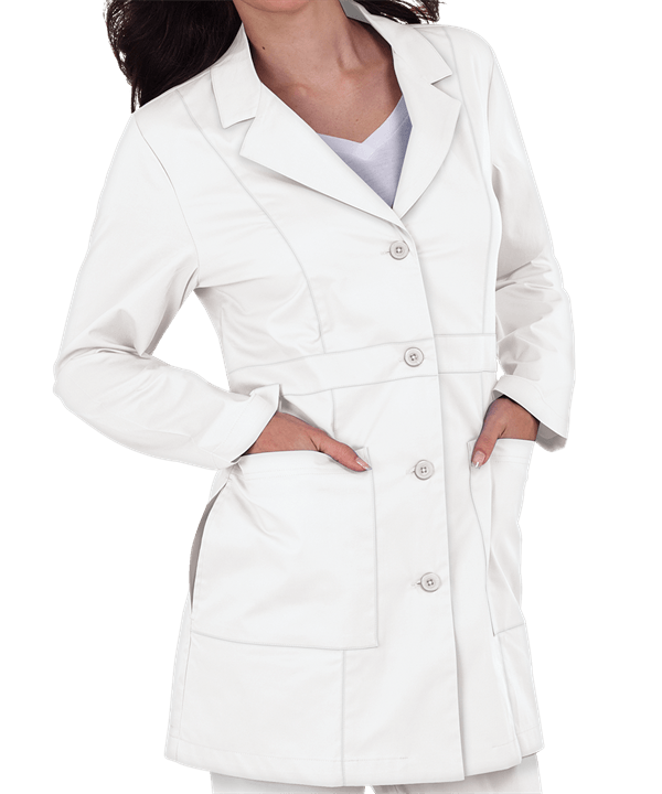 META 33" Women's 3-Pocket Lab Coat - MEDIUM/WHITE