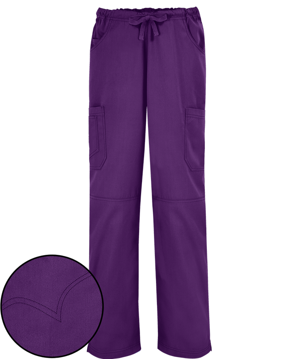 UA Butter-Soft Women's 8-Pocket Drawstring Scrub Pants - XL/EGGPLANT