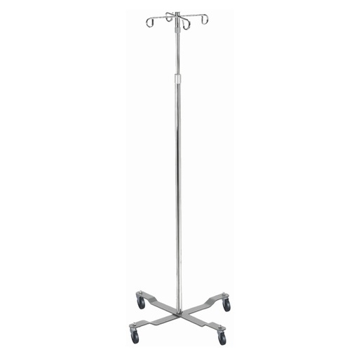 [13033] Drive Medical Economy Removable Top I. V. Pole, Chrome