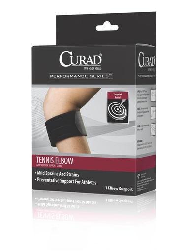 [ORT17110D] CURAD Tennis Elbow Compression Support Strap, Deluxe, Universal Size, 21"