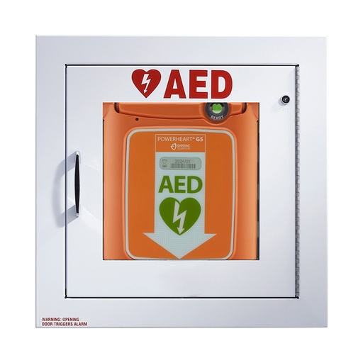 [50-00392-20] Cardiac Science AED Wall Cabinet: Surface Mount with Alarm, Security Enabled