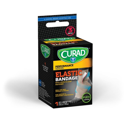 [CUR4902RB] CURAD Elastic Wraps, 2" X1.75YDS, HOOK & LP, 1 Ea