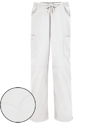 [UA736C-L] UA Butter-Soft Women's 8-Pocket Drawstring Scrub Pants - LARGE/WHITE