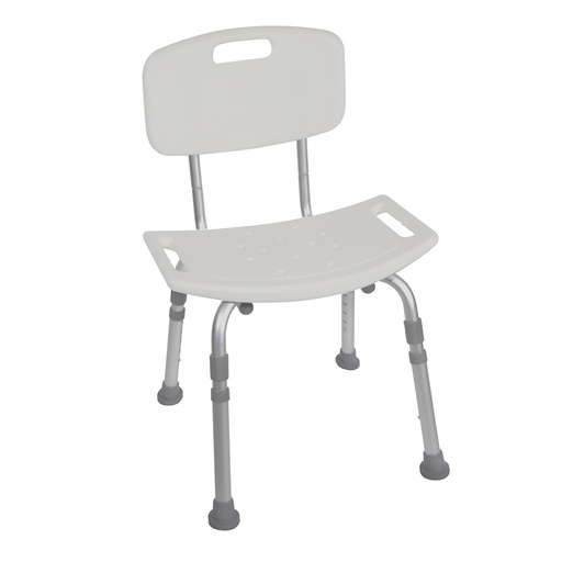 [12202KD-4] Deluxe Aluminum Shower Chair With Tool-free Removable Back