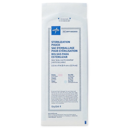 [MPP100520GS] POUCH, STERILIZATION, SELF-SEAL, 3.5" X 9",