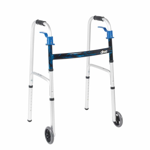 [10226-4] Drive Deluxe, Trigger Release Folding Walker with 5" Wheels