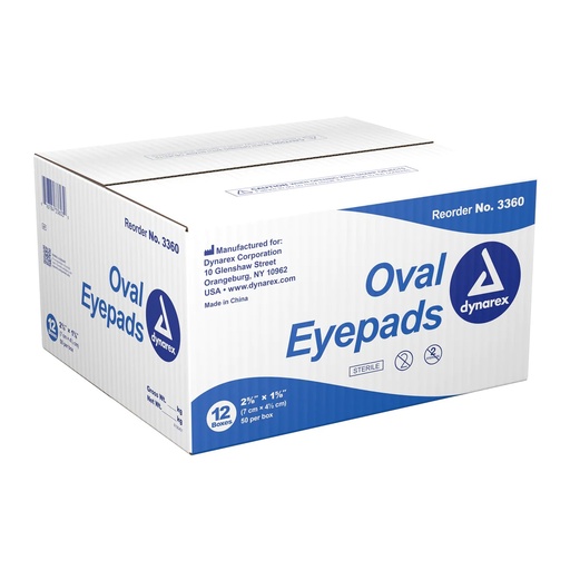 [3359] Oval Eye Pads, Sterile 1-5/8" x 2-5/8" (Case of 1000)