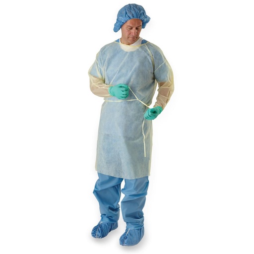 [CRI4000] MEDLINE GOWN, COVER, SPNBND, SIDE-NCK TIE, YEL, REG / L	