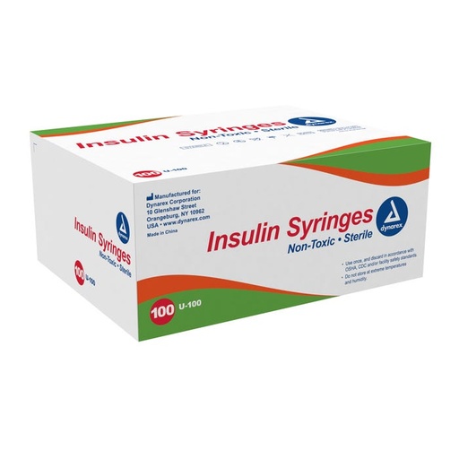 [6957] Syringe - Non-Safety, Insulin - 1 cc , 29G x 1/2"