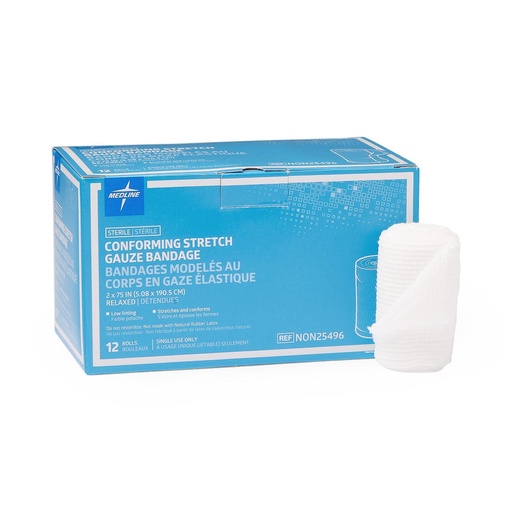 [NON25497] Medline Sterile Conforming Stretch Gauze Bandages - 3" x 75", 12/Box