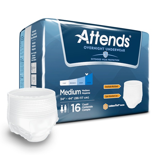 [APPNT20] Attends Overnight Pull-Up Underwear with Extended Wear Protection (MEDIUM)