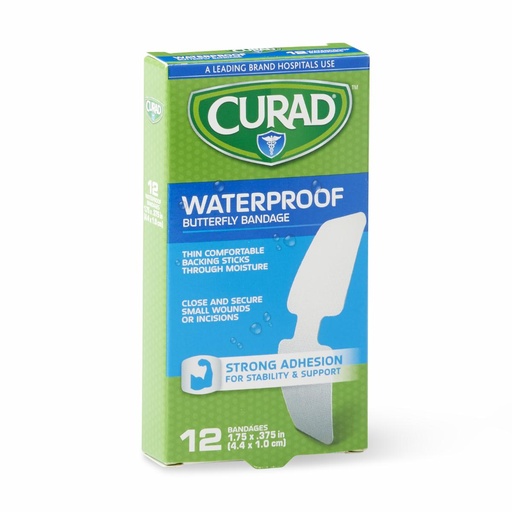 [CUR47442RB] CURAD Butterfly Closure Waterproof Adhesive Bandage, 1-3/4" x 3/8"