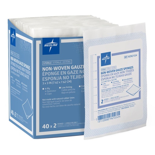 [NON21334] Medline Standard Sterile Nonwoven Gauze Sponges  3" x 3" - 40 / Box