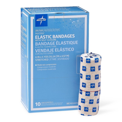 [MDS087006LF] Medline Nonsterile Matrix Elastic Bandages  6" x 5 YRD