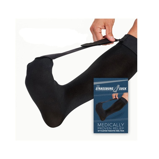 [1231] Strassburg Sock for Plantar Fasciitis, Black, Size Large