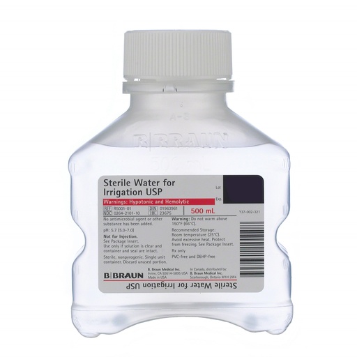 [R5001-01] BBRAUN Sterile Water for Irrigation, 500 mL