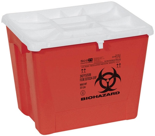 [MDS705208SL] MEDLINE Sharps Containers, Red, Sliding Lid, 8 gal