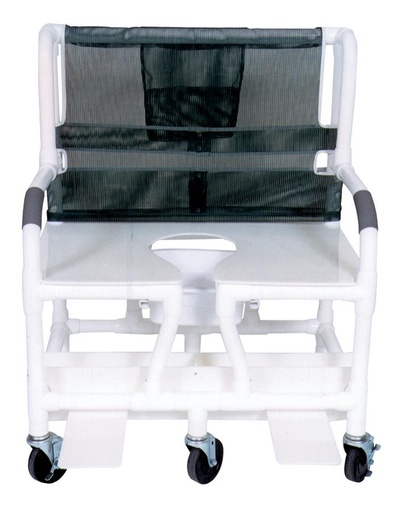 [PVCM1315] Extra Wide PVC Bariatric Shower Chairs  30" Internal Width, 6-Heavy Duty Casters 5" x 1 1/4" 700lbs