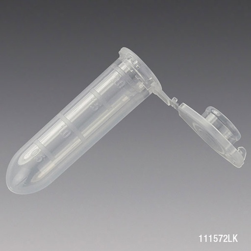 [111572LK] Microcentrifuge Tube, 2.0mL, PP, Attached Locking Snap Cap, Graduated, Natural, Lot Certified: Rnase, Dnase, Pyrogen, ATP and Human DNA Free